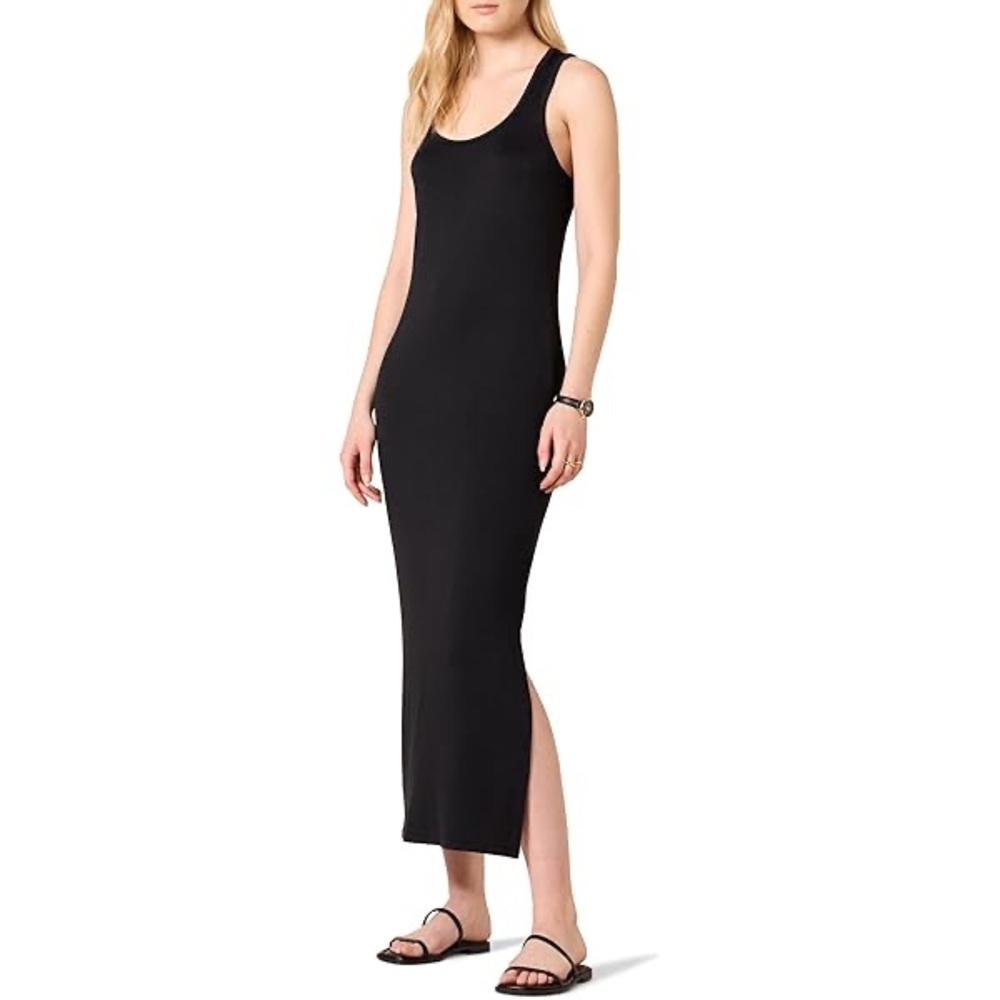 Splendid Black Sleeveless Ribbed Maxi Dress
